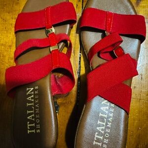 Italian Shoemakers Bold Red Sandals